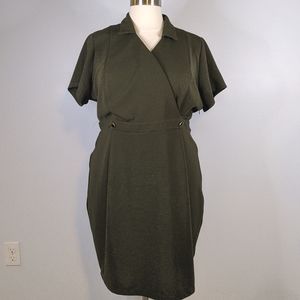 Mystic Los Angeles Olive Collared Dress